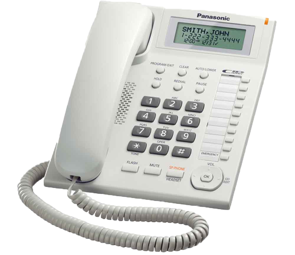 Corded Single Line Telephone Set - White